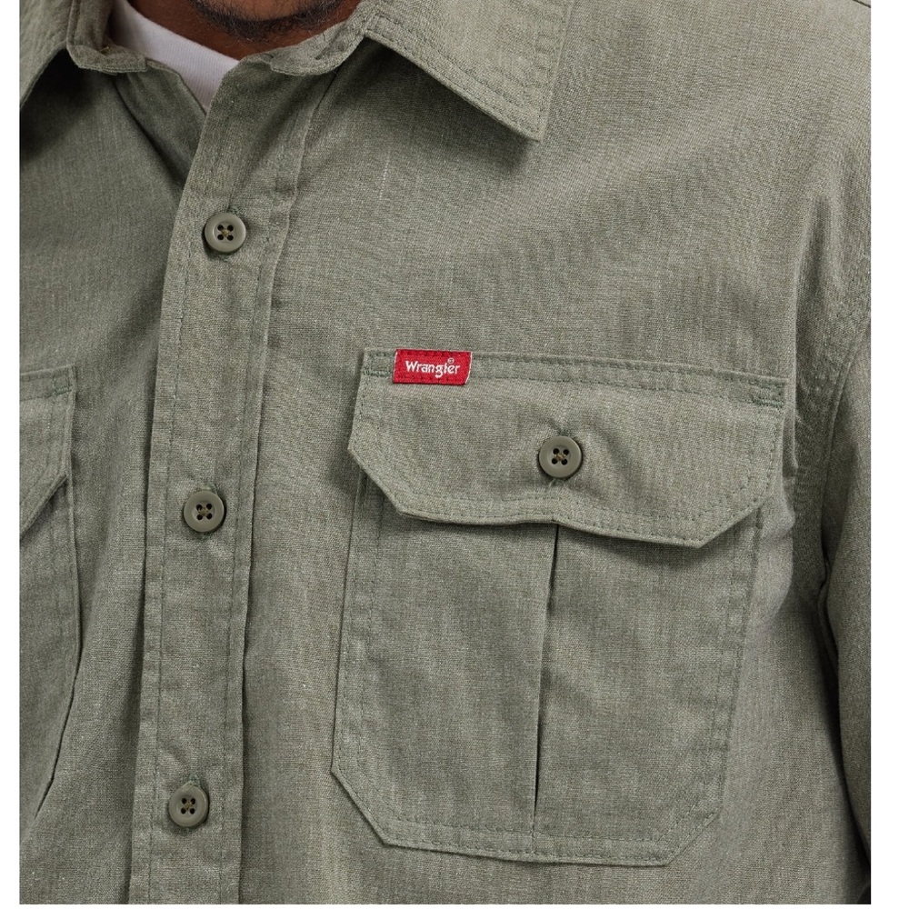 Wrangler® Men's Relaxed Fit Long Sleeve Woven Shirt Size XL - Picture 5 of 10